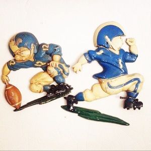 Vintage HOMCO Metal FOOTBALL WALL Ornaments, Home Decor